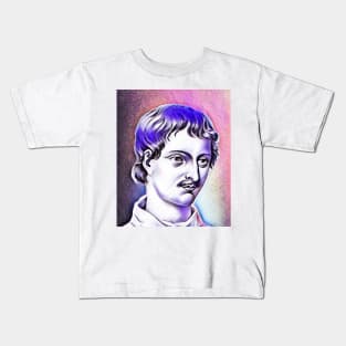 Giordano Bruno Pink Portrait | Giordano Bruno Artwork 7 Kids T-Shirt